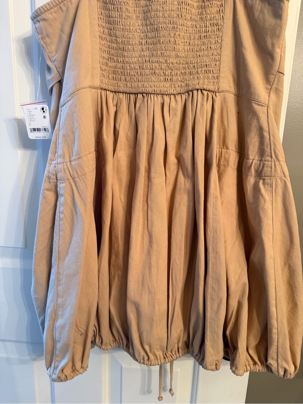 Free People Biscotti Tan Button-Front Drawstring Tank - Picture 10 of 10